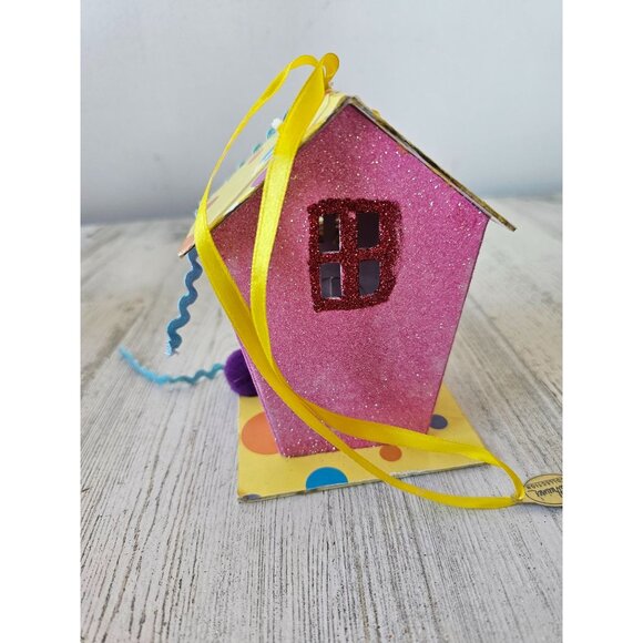 Katherine's collection cardboard spring birdhouse village glitter unique spring - Picture 3 of 9